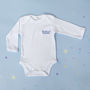100% Organic Monogrammed Long Sleeved Baby Vest, thumbnail 3 of 6