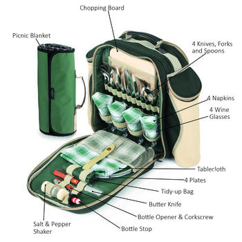 Deluxe Backpack Hamper And Picnic Blanket Forest Green, 5 of 5