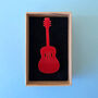 Red Acoustic Guitar Acrylic Brooch, thumbnail 1 of 2