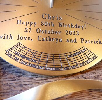 Personalised Kepler Brass Sundial, 3 of 5