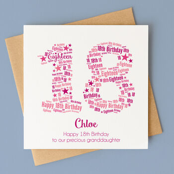 Pink Star Personalised Birthday Card For Her – Any Number, 4 of 7