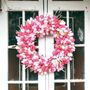 Handmade Pink And White Tulip Wreath, thumbnail 2 of 3