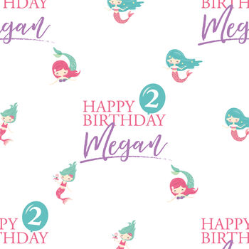 Personalised Birthday Mermaid Wrapping Paper, 2 of 3