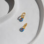 Turquoise And Red Enamel Hoop Earrings, thumbnail 4 of 5