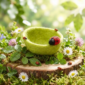 Handmade Felt Garden Bugs Trinket Dish Decoration, 9 of 9