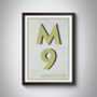 M9 Manchester Typography Postcode Print, thumbnail 5 of 8