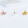 Sterling Silver Origami Boat Necklace, thumbnail 2 of 7