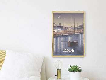 Looe Cornwall Travel Poster Art Print, 3 of 8