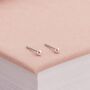 3mm Sterling Silver Pink Pearl Stud Earrings, thumbnail 1 of 3