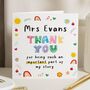 Personalised Rainbow Thank You Card For Teacher, thumbnail 1 of 7