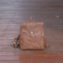 Minimalist Genuine Grain Leather Backpack Black, thumbnail 9 of 12