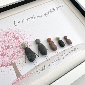 Personalised Family Blossom Pebble Picture, 5 of 5