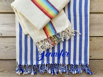 Personalised Beach Towel And Carrier Strap, 6 of 11