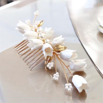 Dainty Floral Hair Comb, 8 of 8