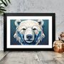 Geometric Polar Bear Portrait Illustration Art Print, thumbnail 2 of 2