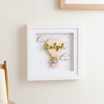 Hot Air Balloon 3D Keepsake Print With Cut Out Name, 3 of 3