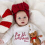 My First Christmas Embroidered Personalised New Baby Knitted Romper, thumbnail 1 of 11