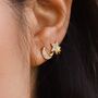 Kandra Double Moon And Star Studs | 18 K Gold Plated, thumbnail 1 of 4