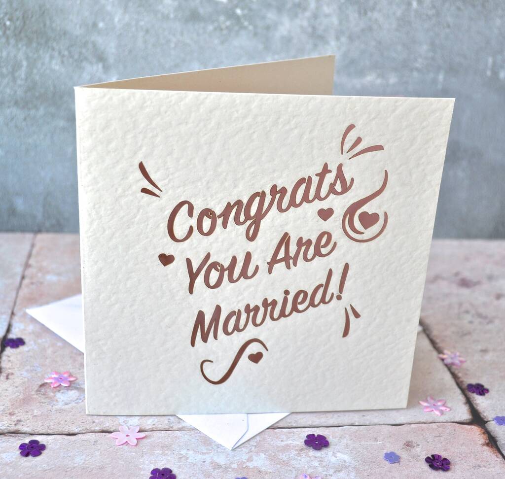 Laser Cut 'Congrats You Are Married' Card By Sweet Pea Design ...