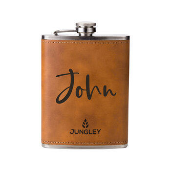 Personalised Faux Leather Hip Flask, 3 of 8