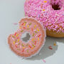 Make Your Own Donut Brooch Cross Stitch Kit, thumbnail 1 of 7