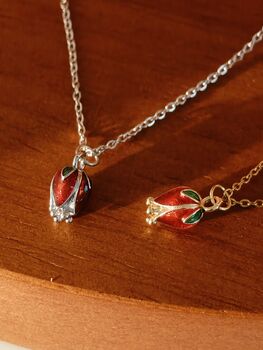 Tulip Flame Necklace And Earrings Sets, 5 of 11