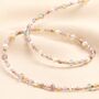 Semi Precious Pearl Purple Beaded Necklace In Gold, thumbnail 1 of 4