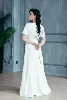 Linen Wedding Dress, 3 of 10
