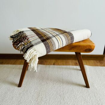 Pure Wool Blanket – Tartan Brown, 2 of 5