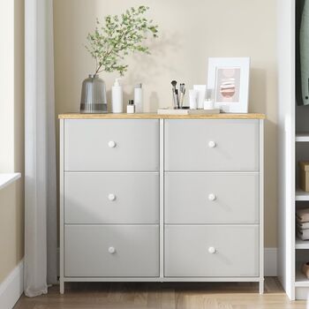 Six Drawer Fabric Dresser For Bedroom Or Nursery, 4 of 12