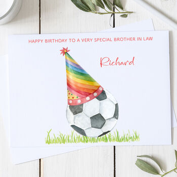 Personalised Brother In Law Football Birthday Card, 2 of 2