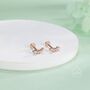 Sterling Silver Tiny Shooting Star Cz Internally Threaded Earrings, thumbnail 2 of 12