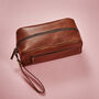 Mens Personalised Leather Wash Bag, thumbnail 7 of 9