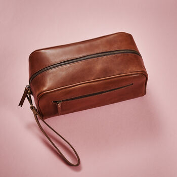 Mens Personalised Leather Wash Bag, 7 of 9