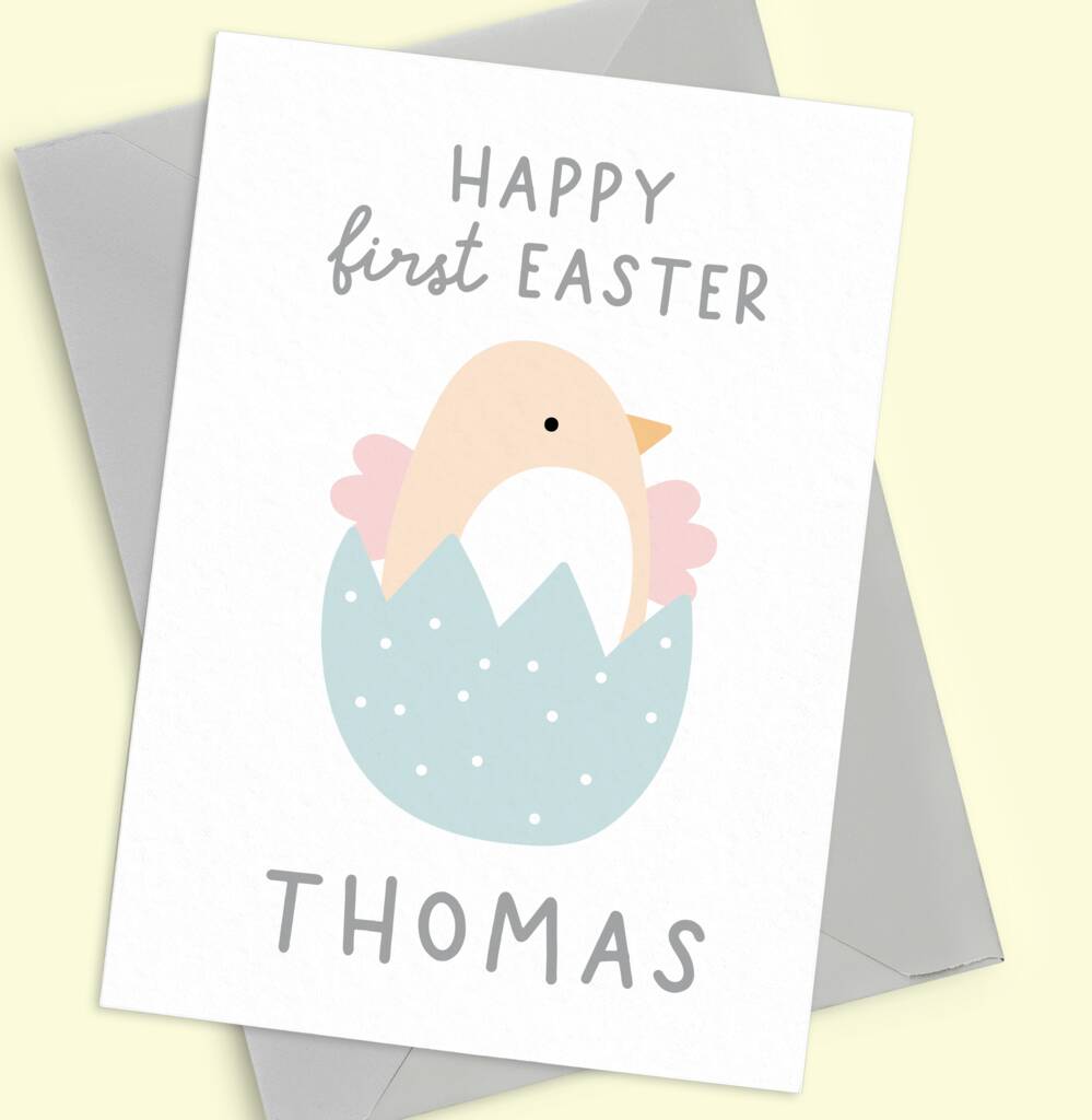 Baby Boys Personalised First Easter Card By Project Pretty