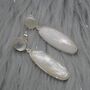 Mother Of Pearl Earrings: Doublet, White Gemstone Drop, thumbnail 2 of 6