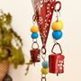 Hand Painted Red Heart Wind Chime Bell With Beads, thumbnail 4 of 10