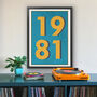 1981 Personalised Year Typography Print, thumbnail 1 of 11