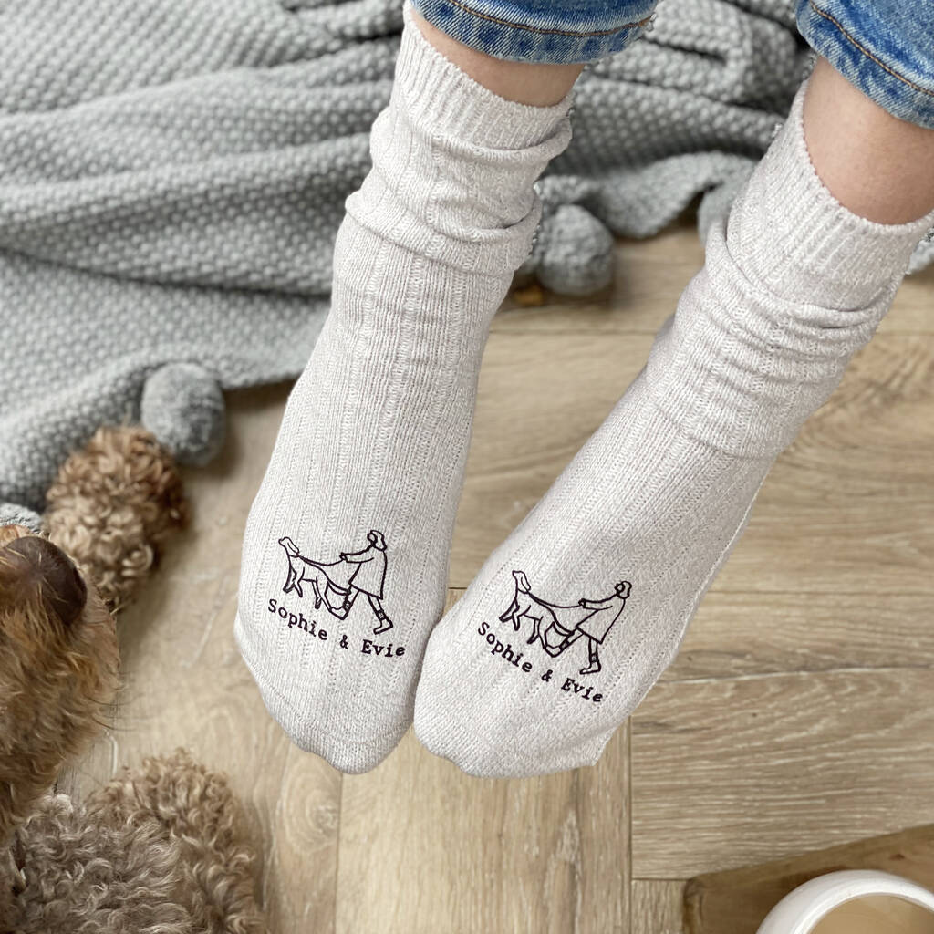 Dog And Owner Personalised Walking Socks, 1 of 3