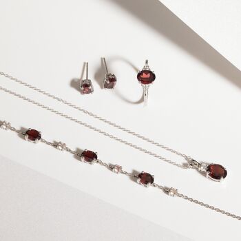 Garnet Bracelet In Sterling Silver And Gold, 5 of 12