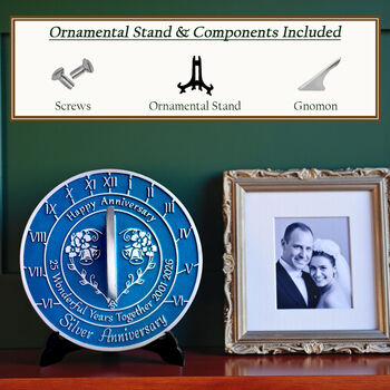25th Silver Anniversary Sundial Gift Celebration Present, 11 of 11
