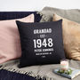 Personalised Birth Year And Place Cushion, thumbnail 1 of 1