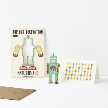 Pop Out Robot Greeting Card, 2 of 2