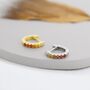 Sterling Silver Garnet Red Ombre Cz Huggie Hoops, thumbnail 2 of 12