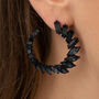 Large Black Crystal Spiral Hoop Earrings, thumbnail 1 of 3