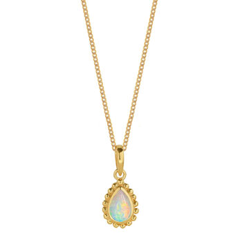 October Birthstone Opal Gold Plated Necklace, 2 of 12
