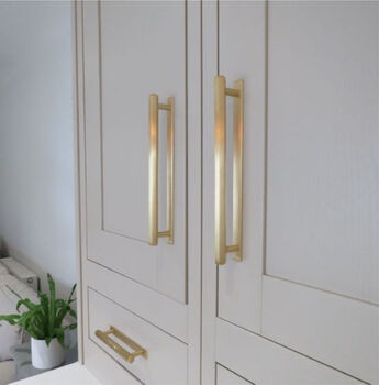 Solid Brass Gold Hexagonal Handles With Backplate, 4 of 7