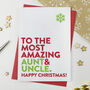 Most Amazing Auntie And Uncle Christmas Card, thumbnail 2 of 2