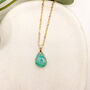 Aqua Blue Dainty Teardrop Necklace For Her, thumbnail 3 of 11