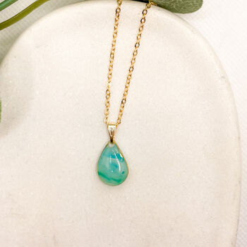 Aqua Blue Dainty Teardrop Necklace For Her, 3 of 11